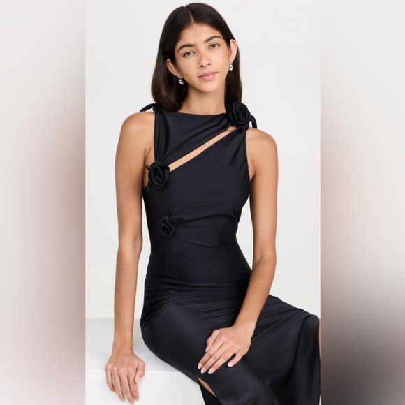 COPERNI ASYMMETRICAL FLOWER GOWN BLACK SIZE XS NEVER WORN WITH TAGS - Picture 2 of 6